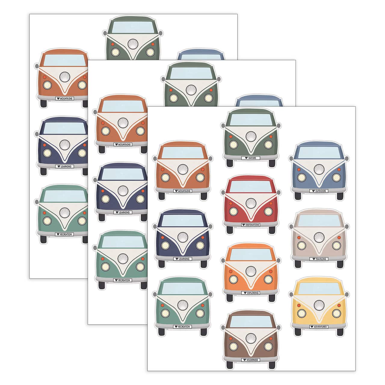 Teacher Created Resources® 5.5" Moving Mountains Road Trip Camper Vans Accents, 3 Packs of 30